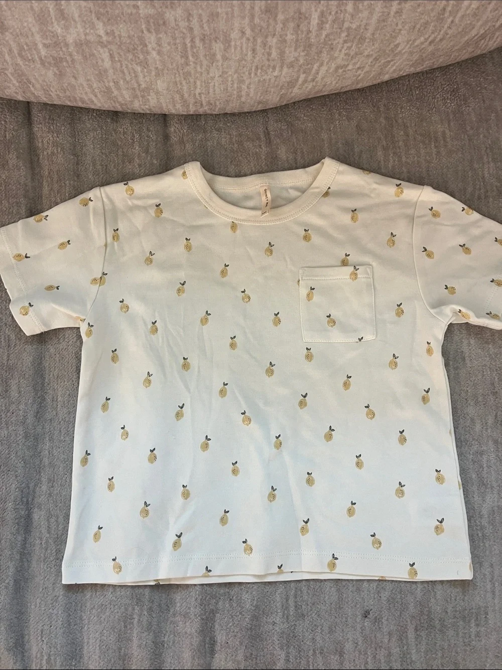 Quincy Mae Boxy Pocket Tee and Short Set - Lemons 4/5Y Organic Cotton